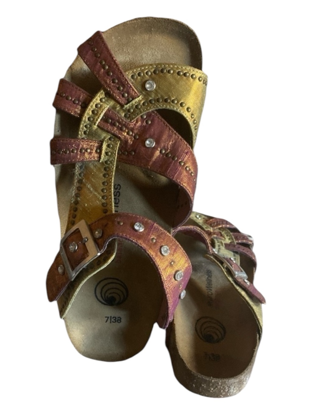 Euro Wellness Balance Leather Sandals Women’s Size 7 NWOT Boho Earthtone…